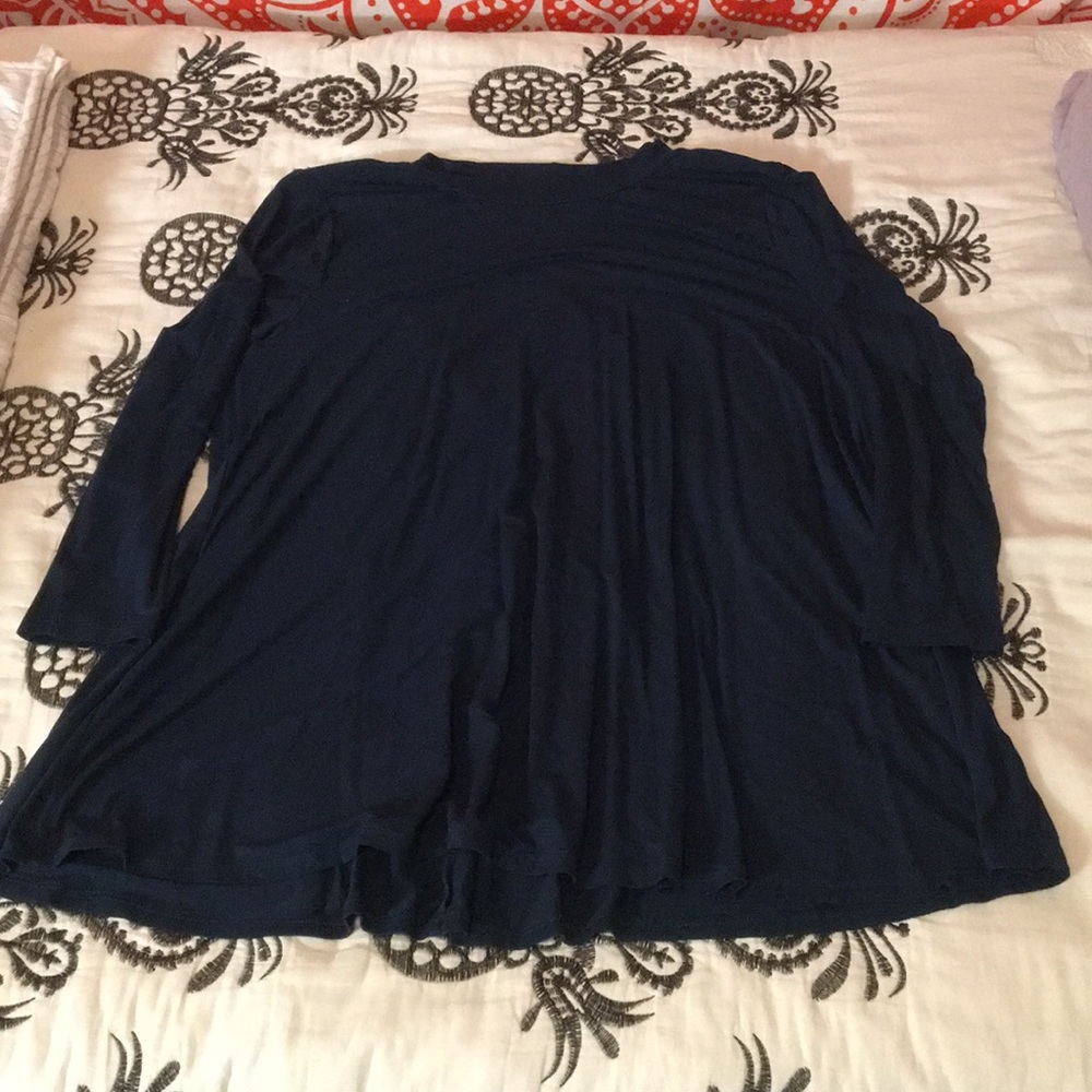 Teal trapeze top with back cutout